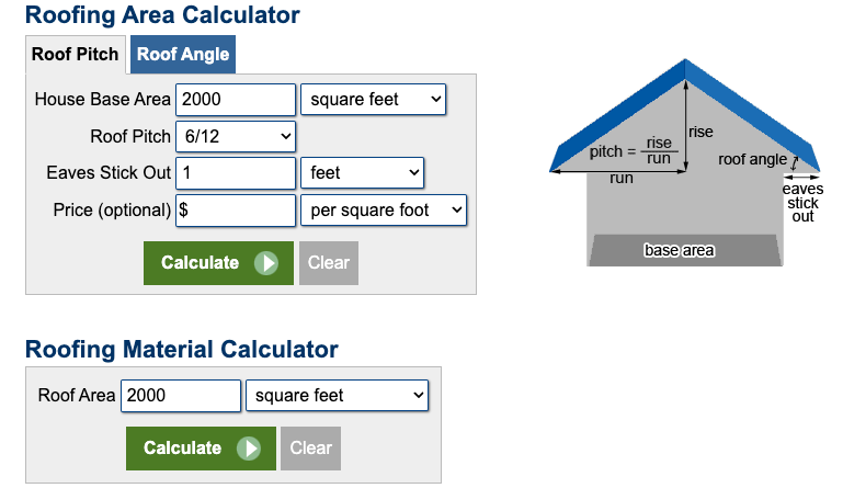 Roofing cost calculator